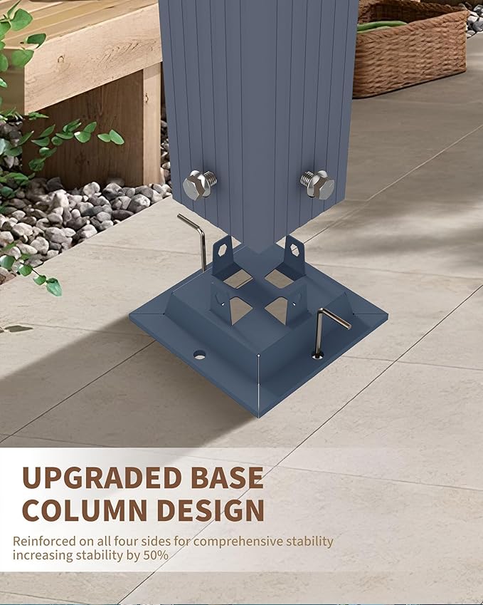 Garvee 10x13 Ft Aluminum Pergola with Retractable Canopy Metal Gazebo for Modern Backyard Deck Porch Grape Trellis(Gray)