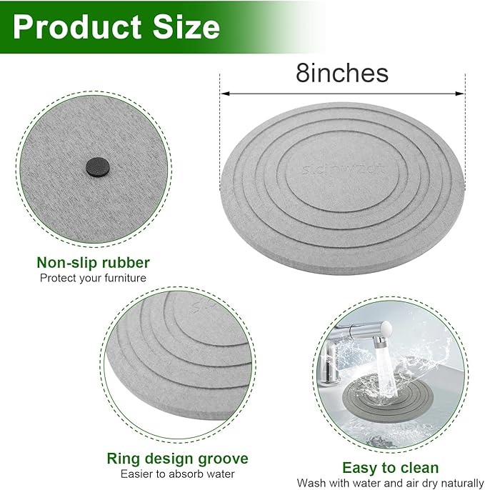 2 Pack of 8 Inch Plant Saucers for Indoors, Diatomaceous Earth Plant Trays for Indoors No Holes, Plant Trays for Pots, Stone Quick Drying Tray Plant Plates to Catch Water Indoor Plants and Absorbent