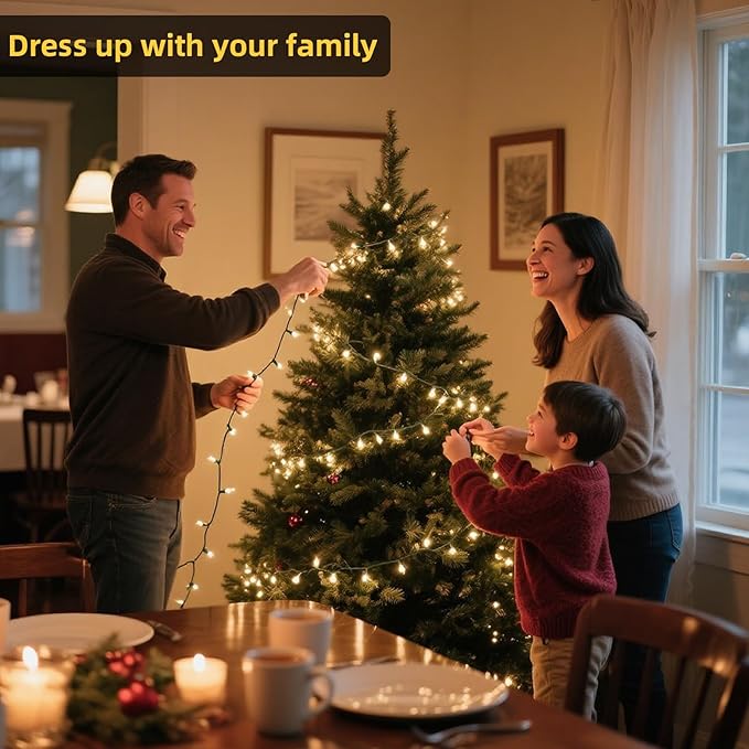 Chuya Christmas Tree Lights String Lights 500 LED 164FT Outdoor Indoor Decoration, Waterproof Warm White Fairy Light Christmas Lights End to End Connectable 8 Lighting Modes UL588