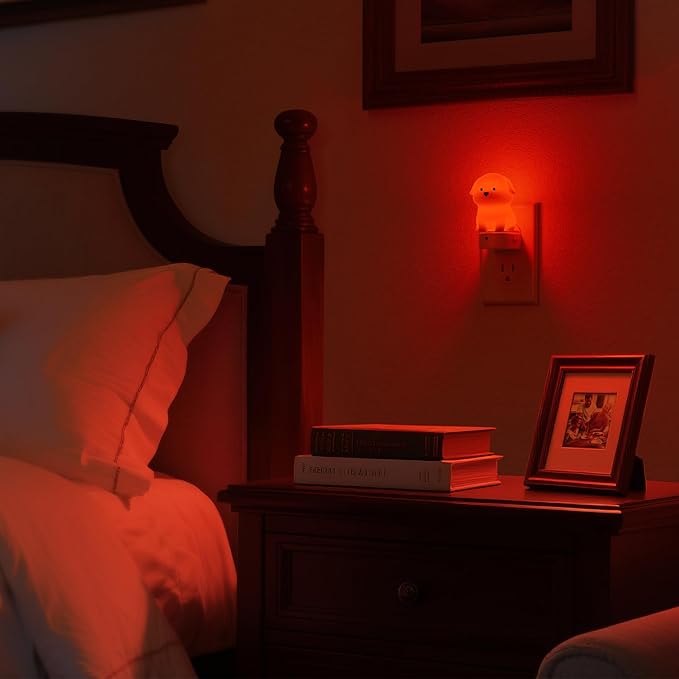 DORESshop LED Night Light for Kids[2 Pack], 3D Cute Puppy Night Lights Plug into Wall with Dusk to Dawn Sensor, RGB+Soft White 3000K Dog Night Light, Christmas Birthday Gift for Kids, Room Decor