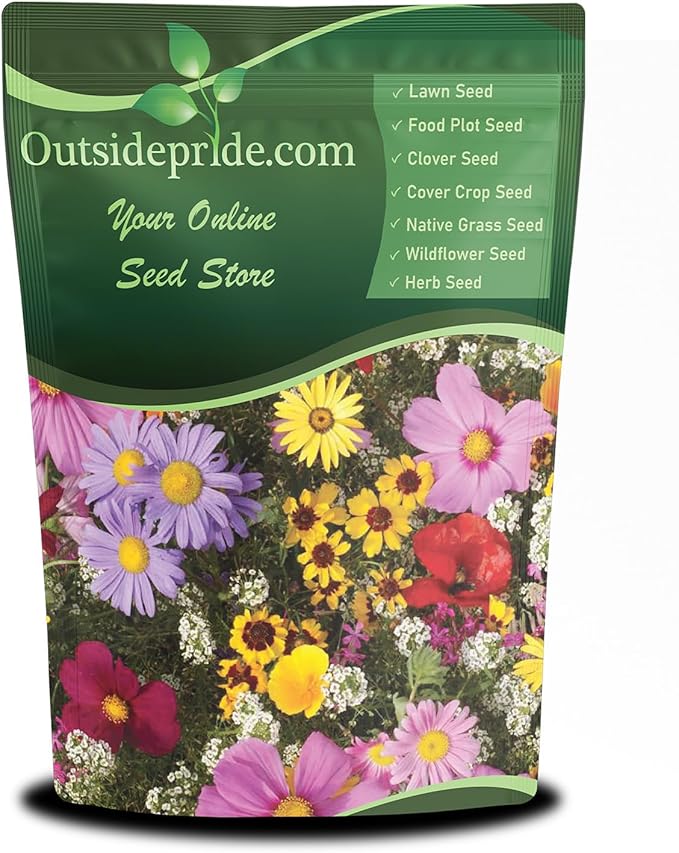 Outsidepride Birds & Butterfly Wild Flower Seed Mix - 1/4 Lb. Premium Blend of Annual & Perennial Wildflower Seeds for Attracting Songbirds, Hummingbirds, & Butterflies