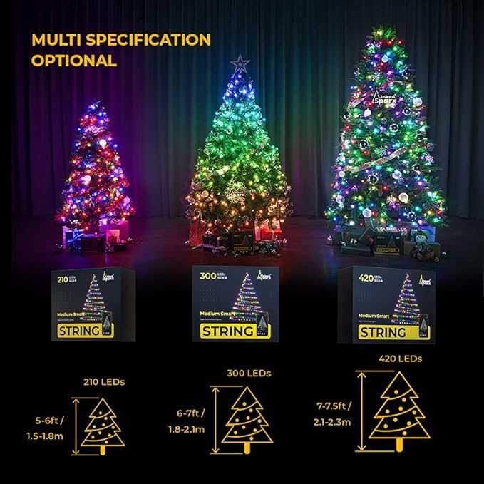 LED String Lights, 110ft 420LED Multicolor App-Controlled Christmas Lights with Music Modes for Xmas Tree Indoor Party Holidays Home Decorations
