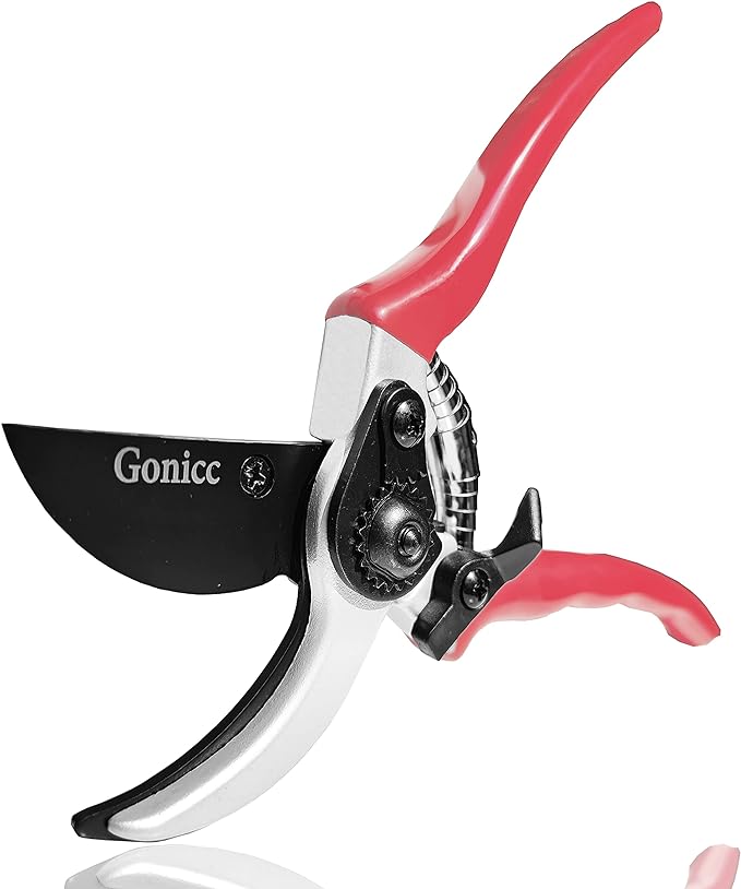 gonicc 8" Professional Sharp Bypass Pruning Shears (GPPS-1002), Tree Trimmers Secateurs,Hand Pruner, Garden Shears,Clippers For The Garden, Bonsai Scissors, Loppers