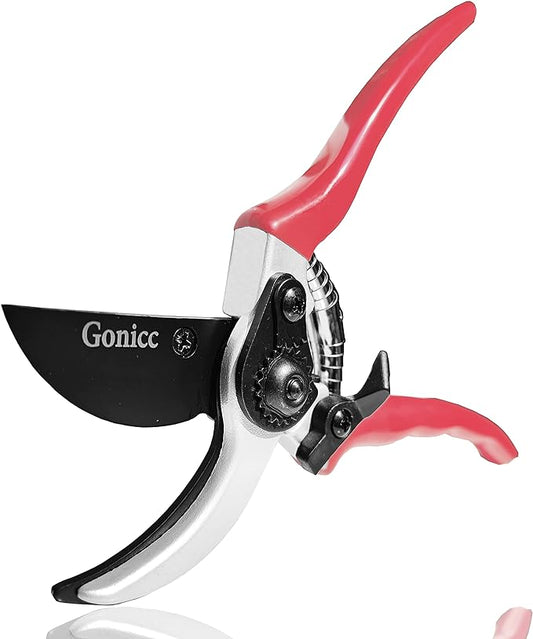 gonicc 8" Professional Sharp Bypass Pruning Shears (GPPS-1002), Tree Trimmers Secateurs,Hand Pruner, Garden Shears,Clippers For The Garden, Bonsai Scissors, Loppers