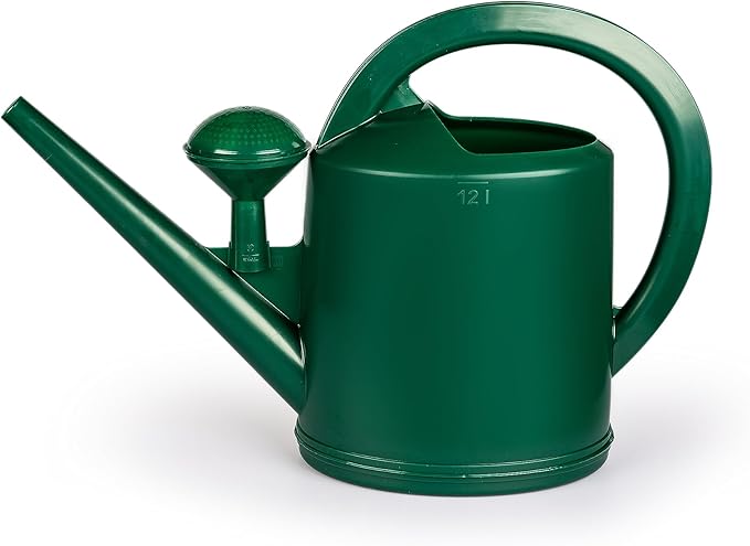 Consolidated Plastics Durable Swiss Watering Can with UV Protection, Ergonomic Handle for Indoor/Outdoor Gardening, Made in Switzerland (12 Liter, Green)