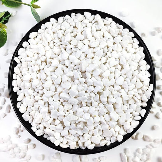 5LB Succulent and Cactus Gravel Pebbles, 1/5 Inch White Natural Decorative Polished Stones, River Rocks for Plants, Vases, Aquariums, Terrarium and Outdoor Gardening