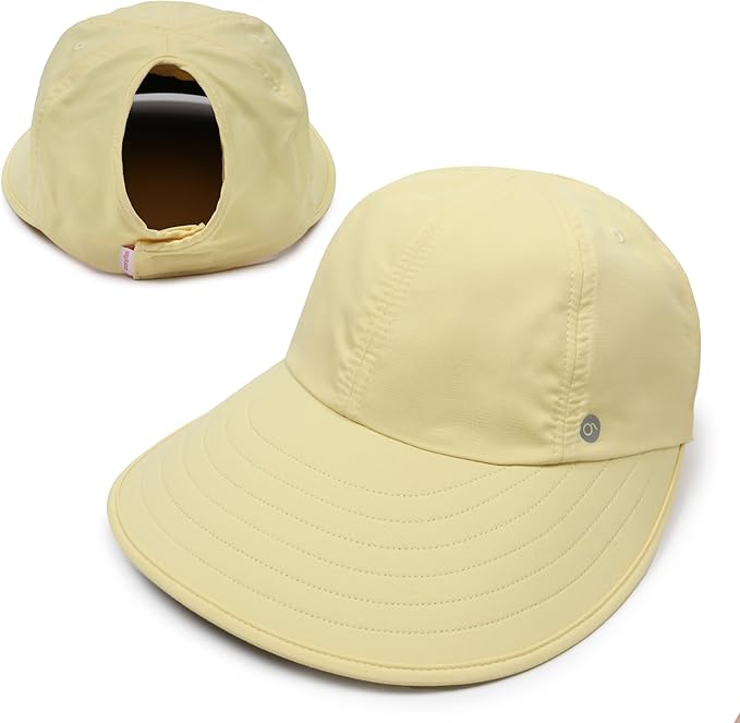 Ponyflo Sunblocker Wide Brim Hat - Oprah Awards Best Sun Hat - UV 50 Protection - Ponytail Sunhat for Women