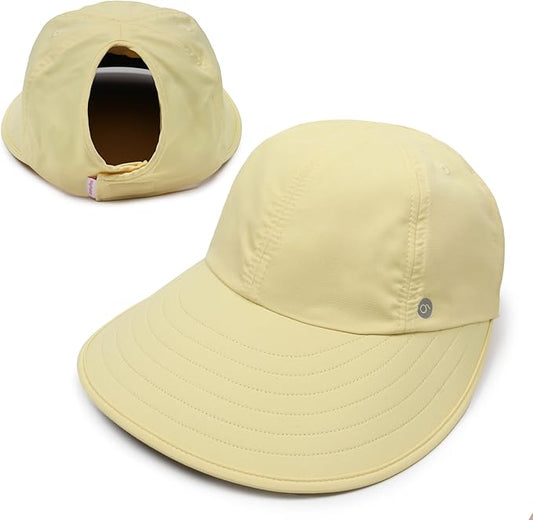 Ponyflo Sunblocker Wide Brim Hat - Oprah Awards Best Sun Hat - UV 50 Protection - Ponytail Sunhat for Women
