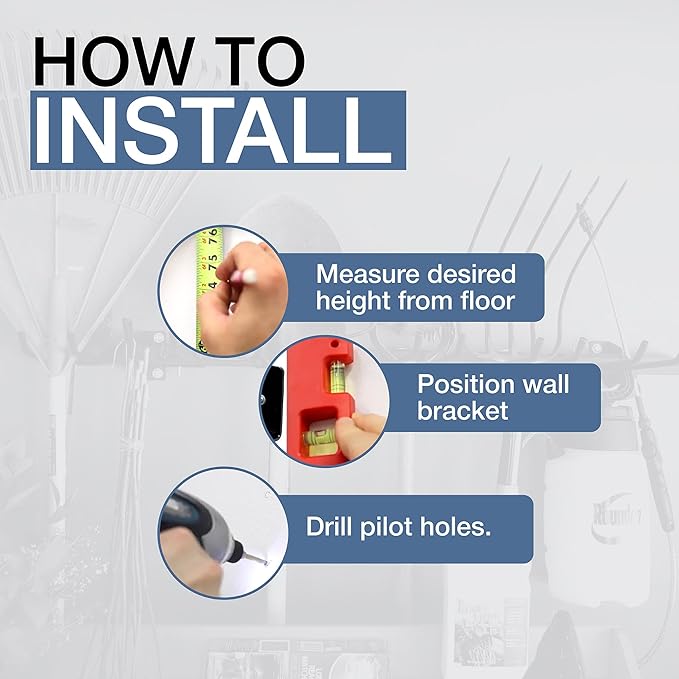 StoreYourBoard Tool Storage Rack – Heavy Duty Garage Tool Organizer Wall Mount for Garden Tools, Rakes, Shovels, Garage Hooks, Steel Gear Hanger Holds 300 lbs