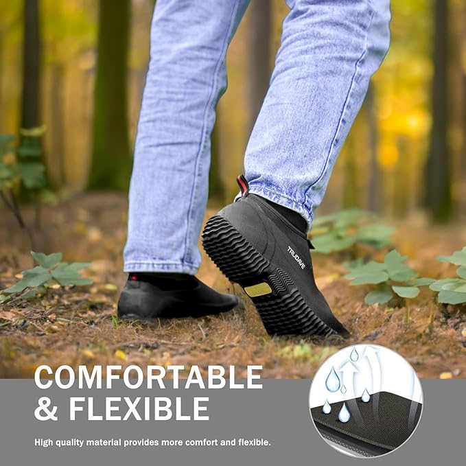 Trudave Garden Shoes for Men & Women, Waterproof Rubber Shoes with 4.5mm Neoprene, Womens Rain Boots for Gardening,Size 6-13