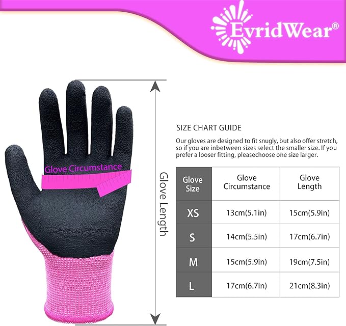 Evridwear Kids Gardening Gloves for Boys Girls Outdoor Yard Work,Planting (3-12 years)