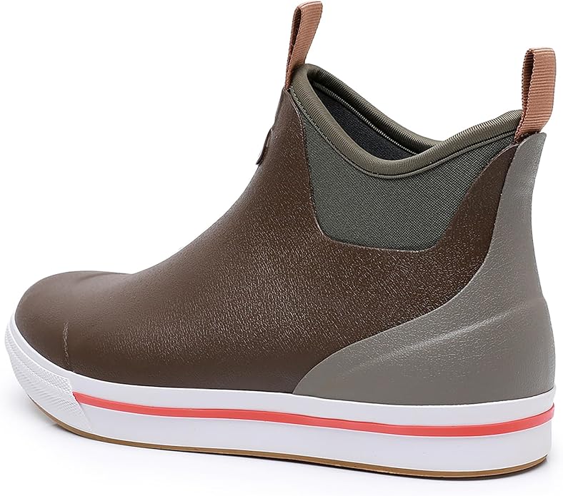 WTW Unisex Rain Boots for Men and Women Waterproof Rubber Fishing Deck Boots Neoprene Boots Slip on Ankle Garden Shoes