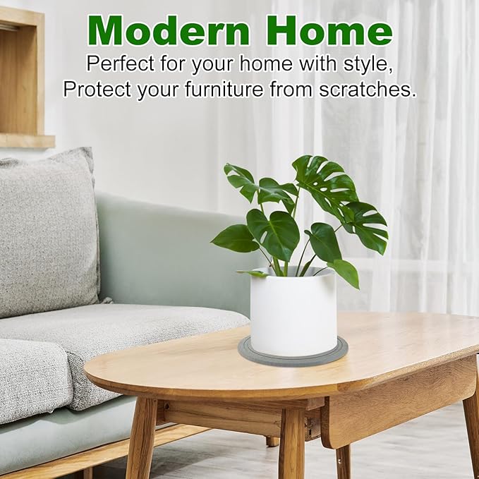 2 Pack of 12 Inch Plant Saucers for Indoors, Diatomaceous Earth Plant Trays for Indoors No Holes, Plant Trays for Pots, Stone Quick Drying Tray Plant Plates to Catch Water Indoor Plants and Absorbent