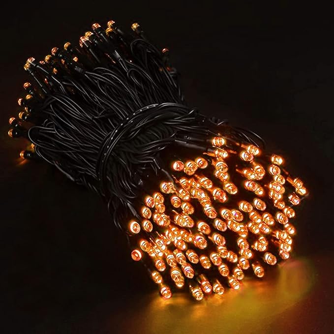 TW SHINE Halloween Lights, 400 LED 132FT Outdoor Halloween Lights Plug in with 8 Modes, Waterproof Light Outdoor, Indoor Decorations for Party Yard Haunted House Decor, Orange
