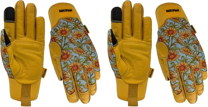 Thorn Proof&Puncture Resistant Gardening Gloves with Grip,Garden Glove for Women, Leather Yard Work Gifts