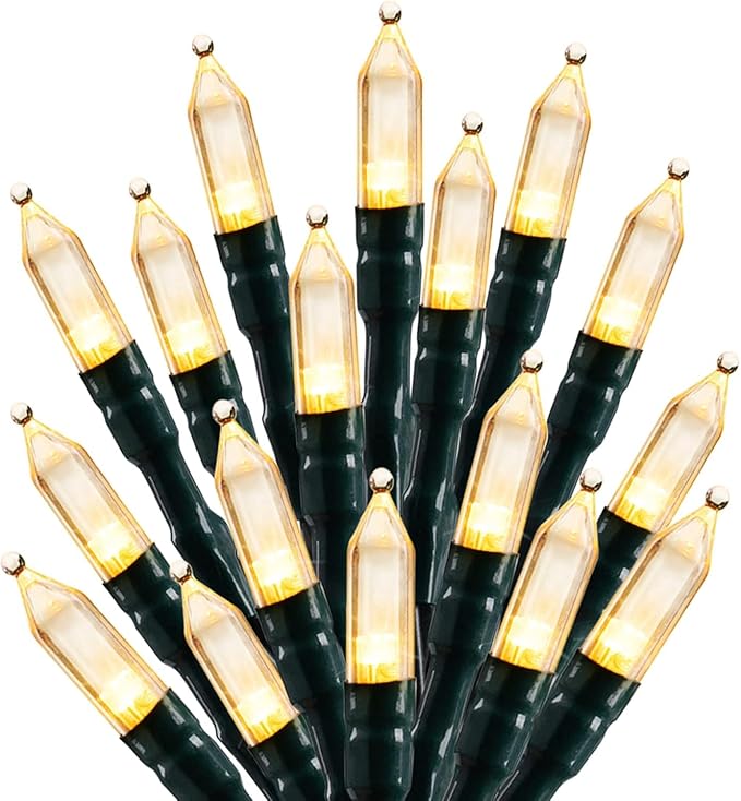 LED Christmas Mini Lights, 39 Feet 100 LED Clear Bulbs String Lights with 8 Light Modes, Connectable Fairy Lights Plug in for Outdoor Xmas Trees Garland Wreath Holiday Decorations, Warm White