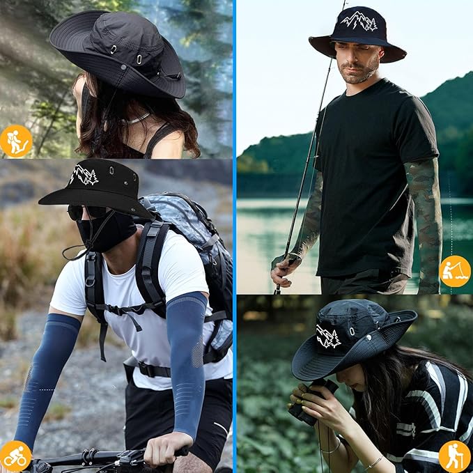 Bucket Hats for Men Sun Hats Bucket Fishing Hat for Men Wide Brim Cowboy Hiking Hat for Mens