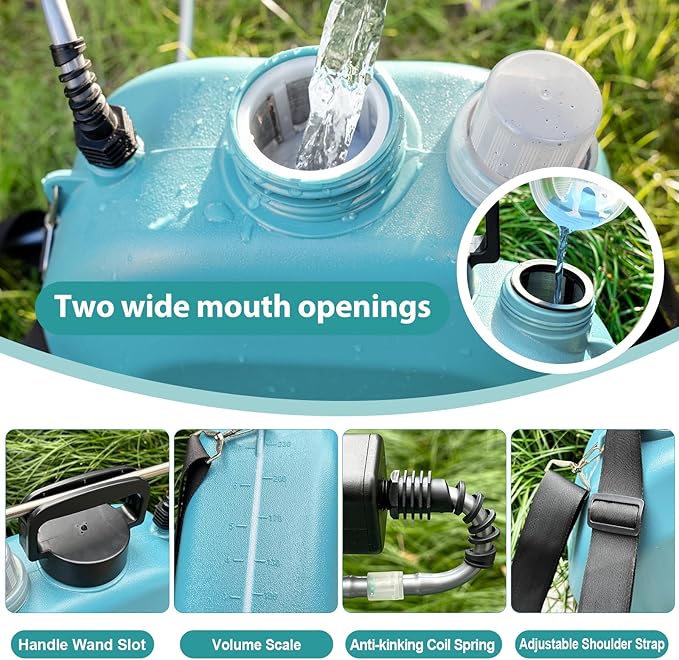 Battery Powered Sprayer 2 Gallon, 2025 Upgraded Electric Weed Sprayer with 3 Spray Forces, Battery Indicator, Rechargeable Handle,4 Mist Nozzles,23.6" Retractable Wand,Shoulder Strap, for Lawn&Garden