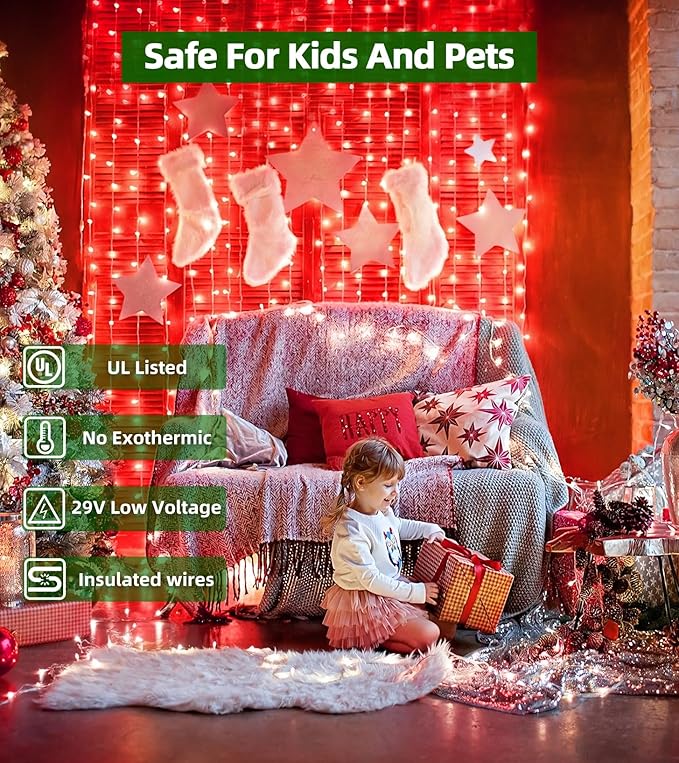 750 LED 246FT Christmas Lights Outdoor, Super Long Waterproof Christmas String Lights with 8 Modes, Christmastree Lights with Timer Memory for Fence Garden Xmas Wedding Party Decor Red