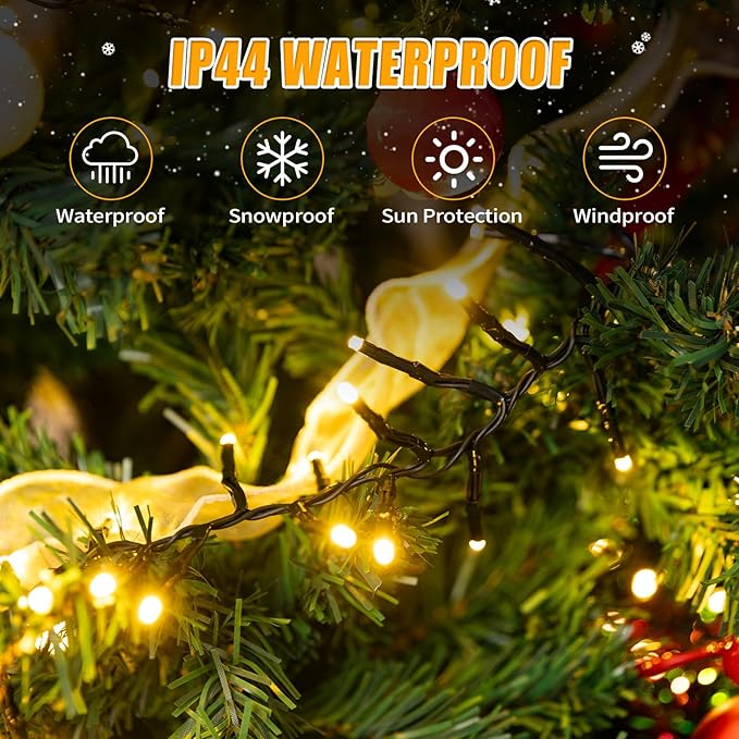 1000 LED Amount of Christmas Tree Lights Decorations with Remote, Waterproof Plug in Cluster Lights Christmas for Outdoor Indoor,Warm White 2Packs