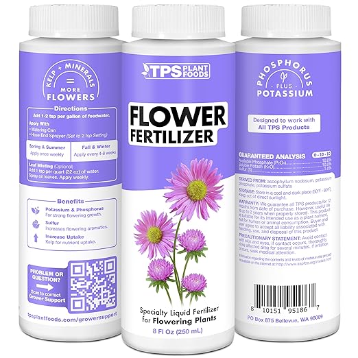 TPS NUTRIENTS Flower Fertilizer, Flowering Plant PK Bloom Booster, Liquid Plant Food, 32 oz (1 Quart)