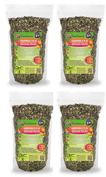 𝐏𝐑𝐎𝐅𝐄𝐒𝐒𝐈𝐎𝐍𝐀𝐋 8-10-10 Professional Fertilizer for Banana, Flowering, and Fruit Trees, Ornamentals - Boosts Flowering & Fruiting - for Indoor & Outdoor Plants (20 QUARTS)