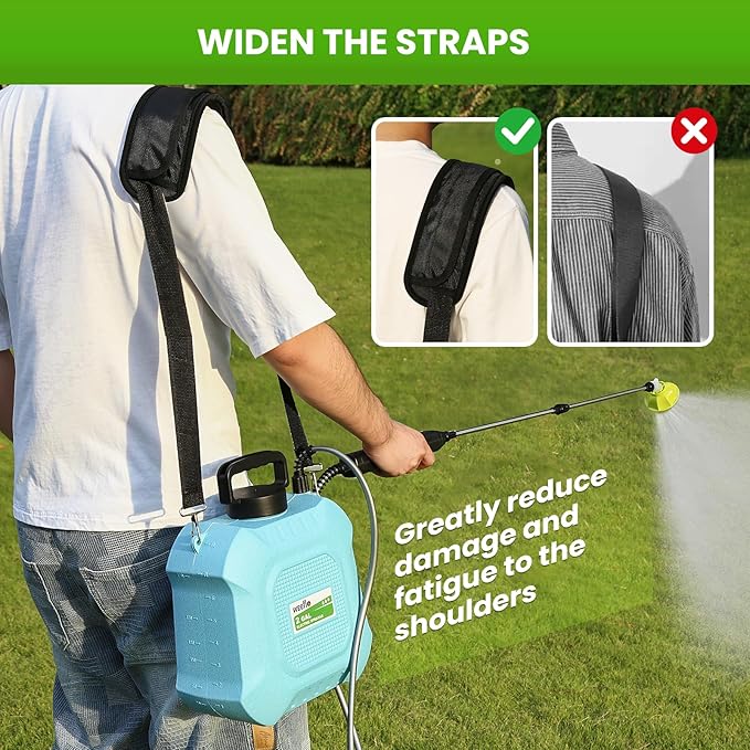 Battery Powered Sprayer 2 Gallon, Electric Sprayer with Retractable Wand & 4 Mist Nozzles & USB Rechargeable Handle, Water Spray Pump Sprayers for Planting Lawn Yard Garden