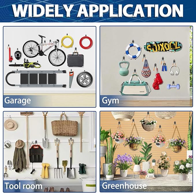 3-H Garage Wall Hooks 31 Pack, Garage Hooks Heavy Duty with Extra Welding Spots, Garage Organizer for Garden, Lawn, Yard Tools, Chairs, Ladders, Weed Eater, Shovel, Blower(Oranger)