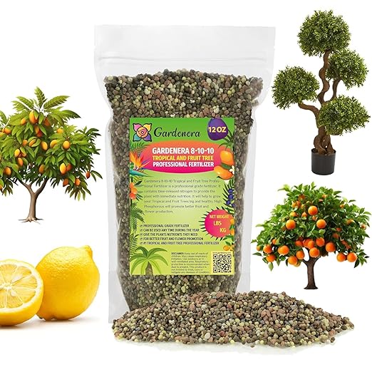 𝐏𝐑𝐎𝐅𝐄𝐒𝐒𝐈𝐎𝐍𝐀𝐋 8-10-10 Professional Fertilizer for Banana, Flowering, and Fruit Trees, Ornamentals - Boosts Flowering & Fruiting - for Indoor & Outdoor Plants (12 OZ)