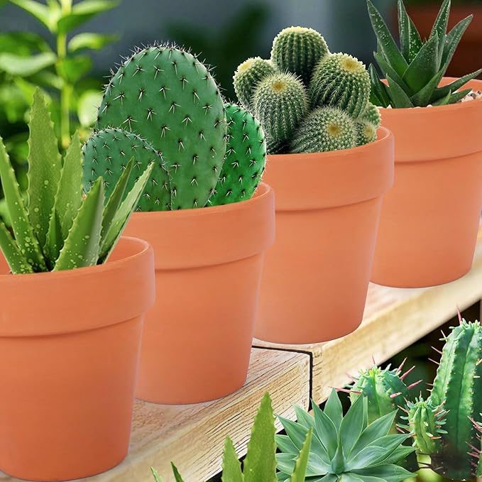 26 Pack Terra Cotta, 3inch Small Clay Flowerpots with Drainage Hole, Terracotta Pot for Indoor Outdoor Plant, Great for Plants, DIY Crafts
