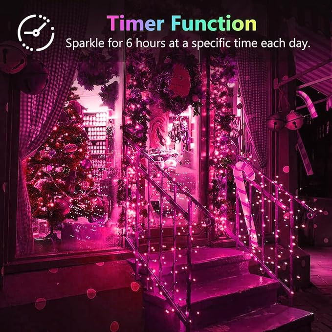 4 Pack 60 LED Christmas Fairy Lights Battery Operated with Timer, 20FT Waterproof Twinkle Lights Indoor Outdoor, String Lights for Bedroom, Wedding, DIY, Centerpiece, Christmas Decorations(Pink)