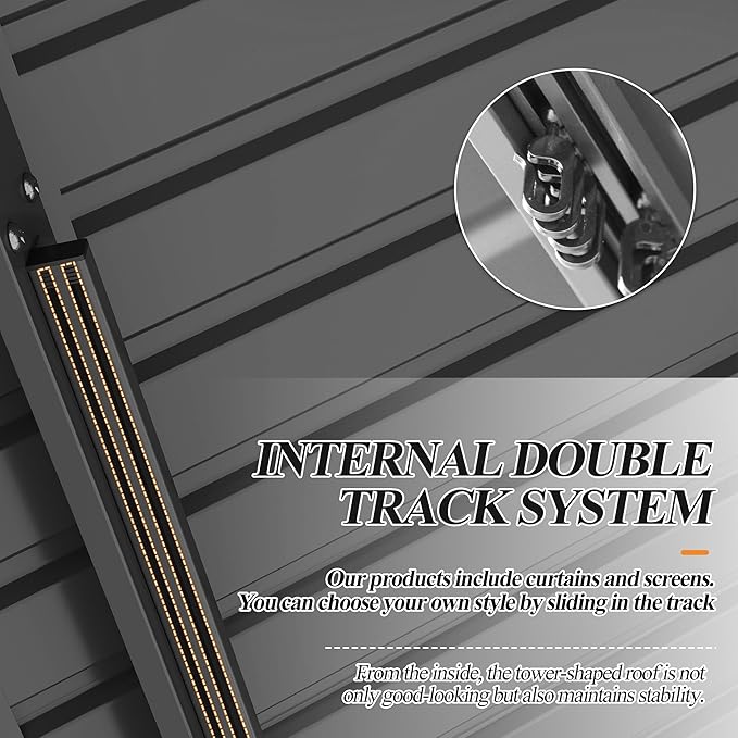 GARTOO 12' x 16' Outdoor Wood Gazebo - Permanent Wooden Hardtop Gazebo Pavilion with Double Curtains, Galvanized Steel Roof Cedar Wood Gazebos for Poolside, Garden, Lawn, Backyard Deck