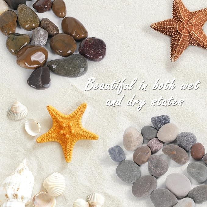 11LB Stones Pebbles River Rocks, Natural Hand-Picked Premium Decorative Pebbles, Ideal for Garden Landscaping, Home Decor, Aquariums, Painting, Crafting and Gifts, Mixed Colors