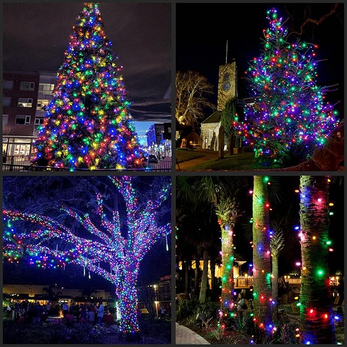 YULETIME Multicolor Wide Angle LED Christmas Lights 200 Count 50 ft, Pack of 2 Strands 25 ft 100 Lights UL Certified Commercial Grade String Light Set (Multicolor)