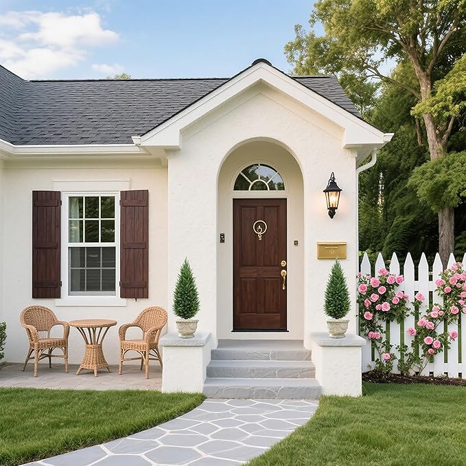 3ft Artificial Topiary Trees Artificial Cedar Trees UV Resistant Bushes Potted Set of 2 Faux Shrubs for Outdoor Indoor Front Porch Garden