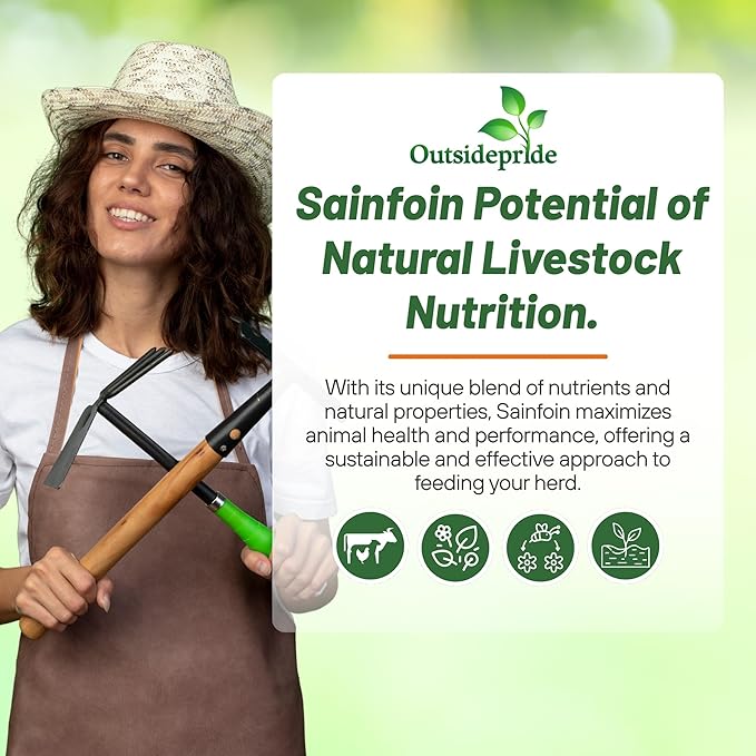 Outsidepride Sainfoin Seeds - 5 lb. Perennial, Drought-Tolerant & Pollinator Friendly, Legume Seeds for Planting Prolific & Deep Rooted Flowers, Great for Hay, Pasture, and Wildlife Grazing