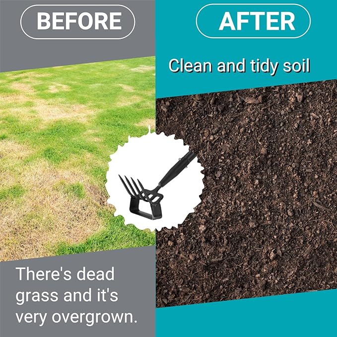 Upgraded Hula Hoe and Garden Hoe, Stirrup Hoe with Adjustable Handle for Weeding Digger loosening Soil Metal Garden Cultivator Hula Hoe with Rake Tiller Cultivator (30-62 Inch)