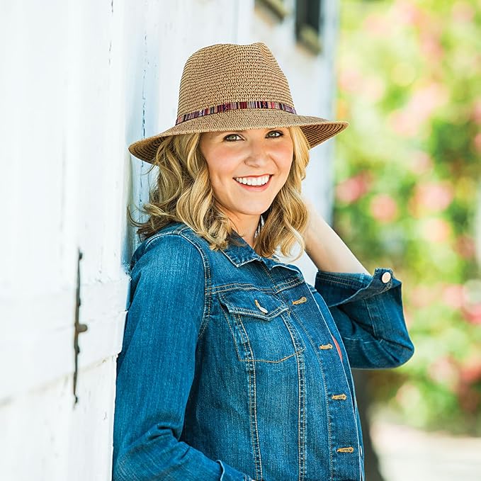 Wallaroo Sedona Fedora – Petite Small or Medium | UPF 50+ Sun Protection | Wide Brim, Adjustable & Packable