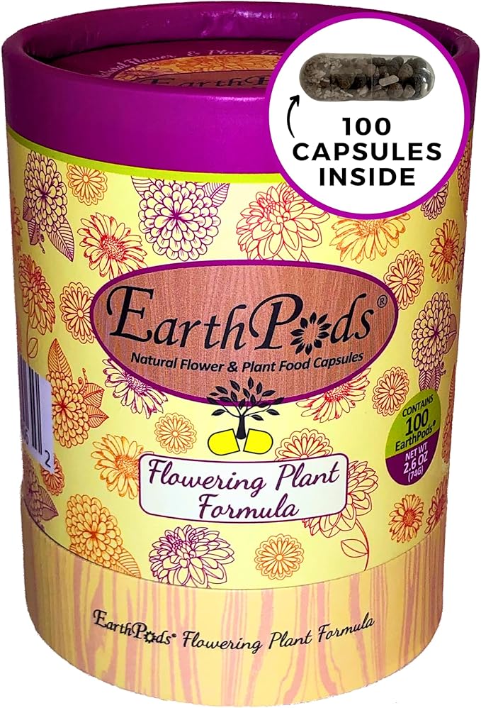 100 EarthPods - Premium Flower Fertilizer Spikes - Boost Blossoms (Great for Roses, Potted Annuals, Perennials, Flower Bulbs, Hanging Baskets) - Made in USA
