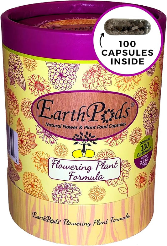 100 EarthPods - Premium Flower Fertilizer Spikes - Boost Blossoms (Great for Roses, Potted Annuals, Perennials, Flower Bulbs, Hanging Baskets) - Made in USA