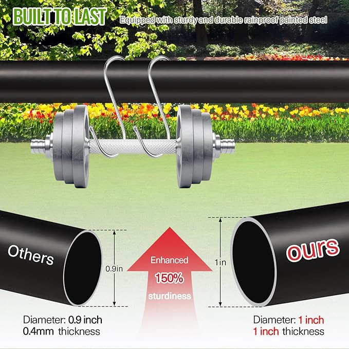 Garden Hoe, Heavy Duty Stirrup Hoe with 30-63" Adjustable Long Handle, Hula Hoe Garden Tool for Weeding, Double Action Scuffle Loop Hoe with Cultivator Rake for Loosening Soil for Gardening