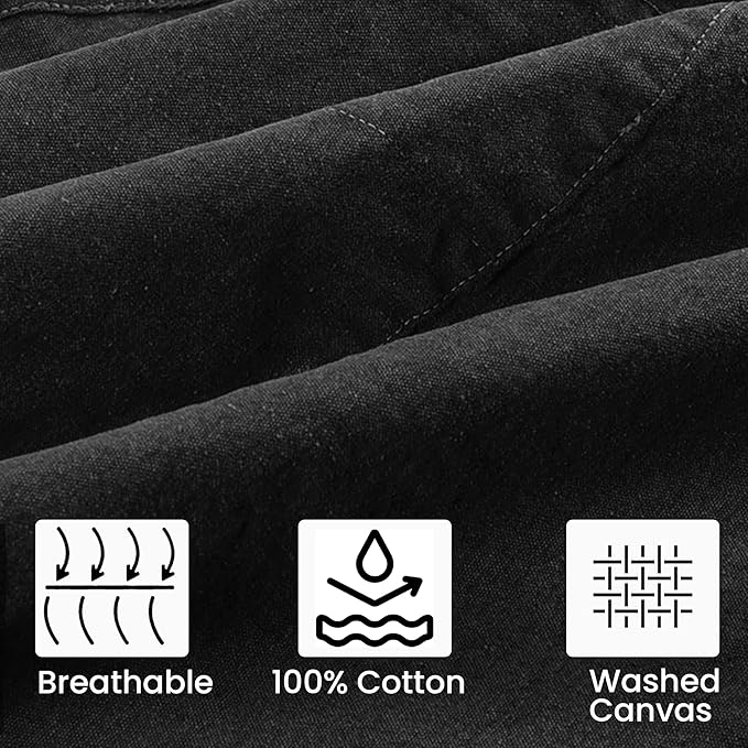 LEATHER VILLAGE Chef Aprons for Men Women with Large Pockets, Cotton Canvas Cross Back Adjustable Work Apron, Size M to XXL