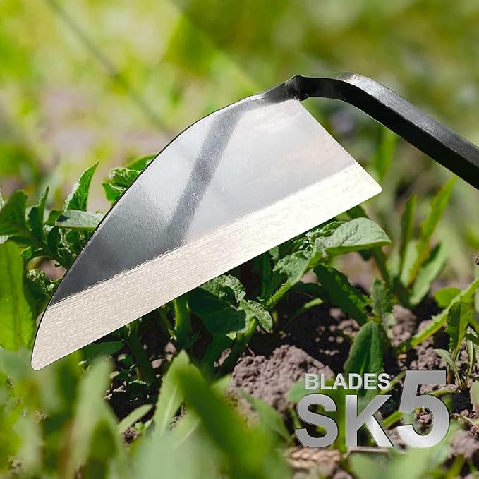 Japanese Wide Blade Garden Tool - Premium Quality Hand Hoes/Weeding Sickle is Very Sharp for Quick Work