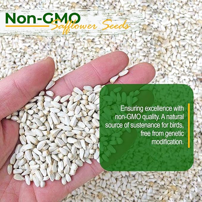 Old Potters Wildlife Safflower Seed for Wildlife Bird Feeding, Non-GMO and USA Small Farm Grown, 12 lbs