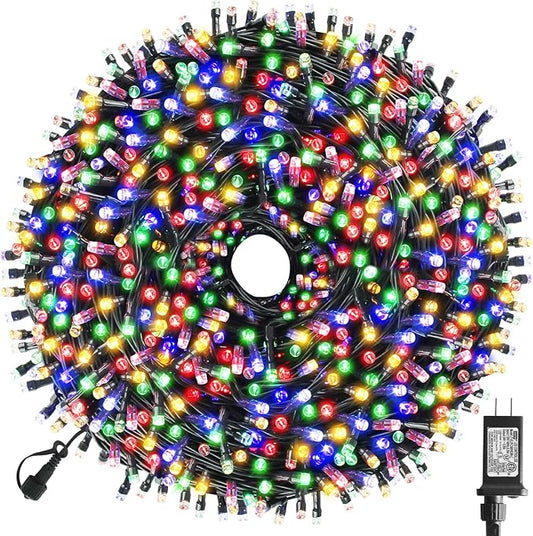XTF2015 Christmas String Lights 170FT 500 LED, End-to-End Plug 8 Modes Memory Function with Timer - UL Certified - Outdoor Indoor Fairy Christmas Lights for Tree, Patio, Garden, Holiday (Multicolor)