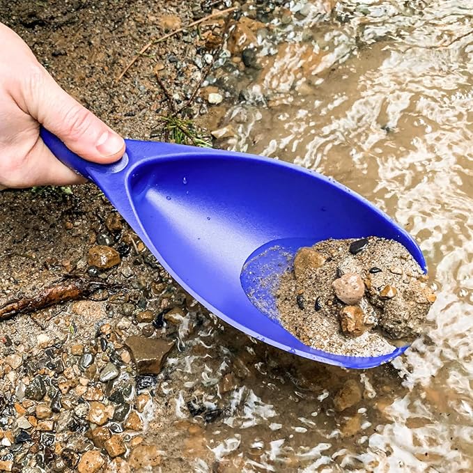 ASR Outdoor 12.5 Inch Prospecting Large Sand Scoop Plastic Trowel for Metal Detector Gold Panning, Blue
