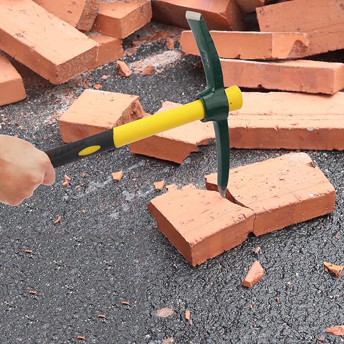 2 Packs 15 Inch Gardening Pickaxe, Forged Steel Mattock Hoe, Dual Head Mattock Weeding Hoe for Cultivating Garden, Yard, Planting, Prospecting, Camping