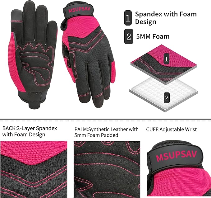 Thorn Proof&Puncture Resistant Gardening Gloves with Grip,Garden Glove for Women, Leather Yard Work Gifts