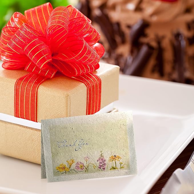 Thank You Set Greeting Card – Plantable Wildflower Seed Paper for Gifts, Special Events Like Mother's Day, and Other Milestone Celebrations