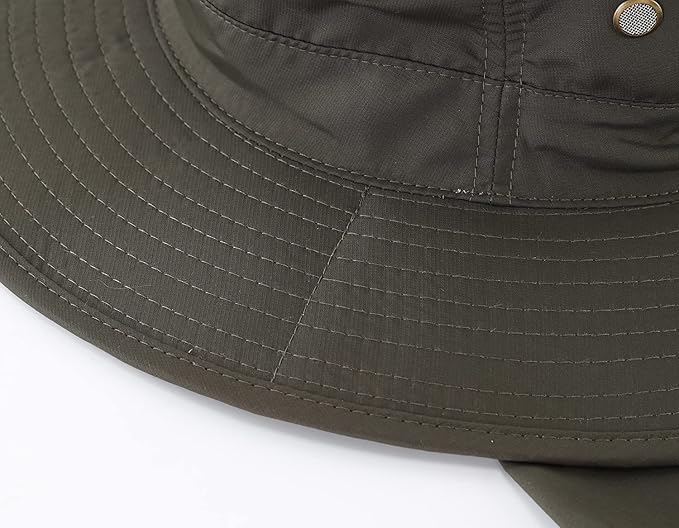 Home Prefer UPF50 Mens Sun Hat with Neck Flap Quick Dry UV Protection Cap Womens Wide Brim Fishing Hat Neck Flap Beach Garden